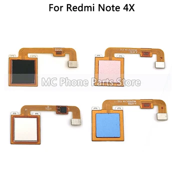 10vnt Už Xiaomi Redmi Pastaba 4X pirštų Atspaudų Jutiklio Skaitytuvas Flex Kabelis Redmi Pastaba 4X Home Mygtuką Grįžti Klavišą atsarginės Dalys
