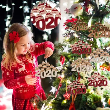2020 Kalėdų Senelio Skrybėlė Naujųjų Metų Natūralios Medienos Kalėdų Eglučių Papuošalai Pakabukas Kabo Dovanos Kalėdų Dekoro Namų Dekoracijos