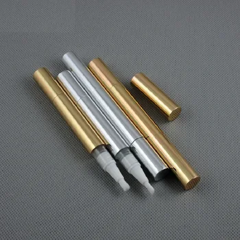 3 ML Twist Pen Aliuminio Vamzdžių Tuščias Auksas, Sidabras Makiažas Dantų Balinimo Makiažo Nešiojamų Daugkartiniai Kosmetikos Bakas