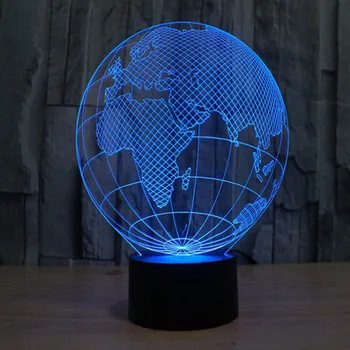 3D Europos Žemėlapyje Led Žibintai, USB mokestis 7 Spalvų Keitimas Naktį Šviesos, Reklaminės Dovanos