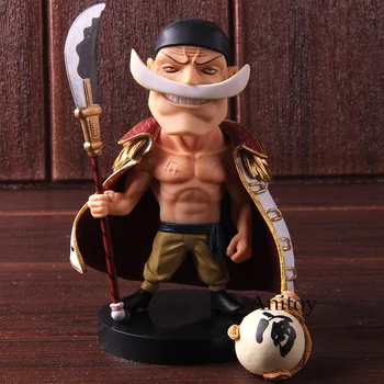 Anime One Piece Edvardas Newgate Balta Barzda Q Versija PVC Bobble Head Veiksmų Skaičius, Kolekcines, Modelis Žaislas