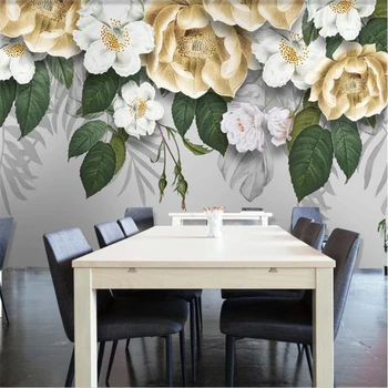 Beibehang Užsakymą Šviežių gėlių, augalų sienų tapetų fone de papel parede 3D tapetai, freskos Asmeniniams, namų puošybai