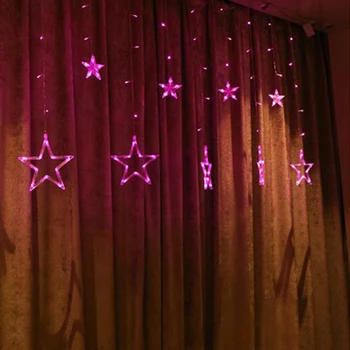 Kalėdų LED Žibintai AC/JAV/ES/JK Romantiška Fėja Star LED Užuolaidų String Apšvietimas Atostogų Vestuvių Girliandą Šalies Apdaila