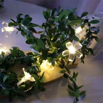 LED Vyšnių Žiedų Šviesos Eilutę 1.5 M/3M/6M Baterija/USB Persikų, Gėlių Kalėdų Puošmena Lempa Valentino Vestuvių