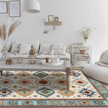 Mados Maroko Rombas, Geometrinis Etninės Stiliaus Mėlyna Kambarį Miegamojo Lovos Kiliminė Danga, Grindų Kilimėlis Pritaikymas Savo Reikmėms