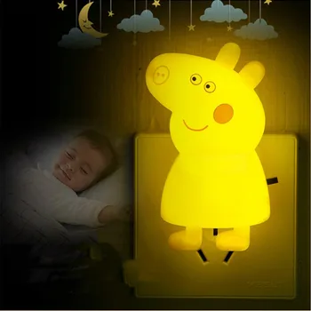 Naktį Šviesos diodų (LED) Kambario Apdaila Žibintai Animacinių filmų Piggy Vaikai Lempos Sienos Žiburiai, Namų Kalėdinė Dekoracija MUMS, EU Plug Miegamojo Lempa