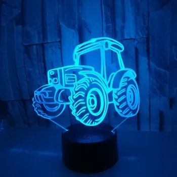 Spalvinga automobilio modelio 3D vaikams viziją, 7 spalvų LED nakties šviesos touch Usb desktop kūrybos dovana vaikams miegoti naktį šviesos movemen