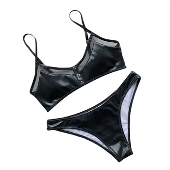 Vasaros Mados Šviesus Odinis Bikini maudymosi kostiumėlis Dviejų dalių Kostiumas Moterims, Moteriška Tvarstis Mikro Bikinis Biquini Padalinta maudymosi Kostiumėliai, Nustatyti