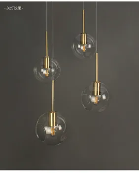 Šiaurės Blizgesio LED Šviestuvo Minimalistiniai Stiklo Pakabukas Lemputė Miegamajame Kabo Lempa Loft Šviestuvais, Apšvietimo, Virtuvės Šviestuvas