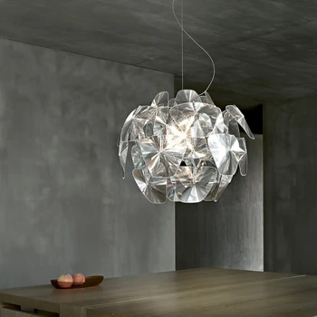 Šiuolaikinės trumpas arylic kankorėžinė pakabukas šviesos rungtynių norbic namų deco kambarį skaidraus akrilo pakabukas lempa