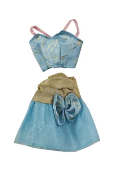 2021 Naujas Bowknot Mėlyna Suknelė Apranga Kostiumas Komplektai Barbie, BJD FR SD Lėlės Drabužiai Vaidmuo Žaisti Reikmenys, Žaislai Mergina