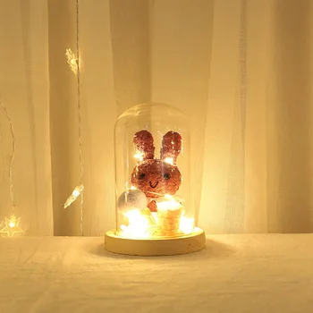 Dirbtinis Amžinąjį Lapų LED Šviesos Grožį Žvėrys Stiklo danga Kalėdinis Namų Dekoras Motinos Valentino Diena Naujųjų Metų Dovana