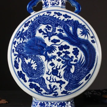 Jingdezhen Keramikos Vaza Drakonas ir Feniksas Papuošalų Klasikinio Kambarį Apdaila Ming ir Čing Dinastijų