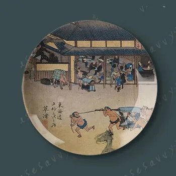 Platus Dekoratyvinių Kabinti Sunkiųjų Sichuan Dainų Diską Ukiyoe Keramikos Disko Vinguriuoti Diskas Kabo Kūrybinė Asmenybė lina