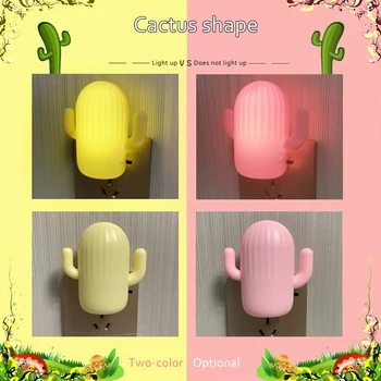 Mini Kaktusas LED Nakties Šviesos Jutiklis Kontrolės, Naktiniai staleliai, Lempa Lizdo Lempos Kūdikių Miego naktinė lempa Vaikams, Vaikų Miegamasis