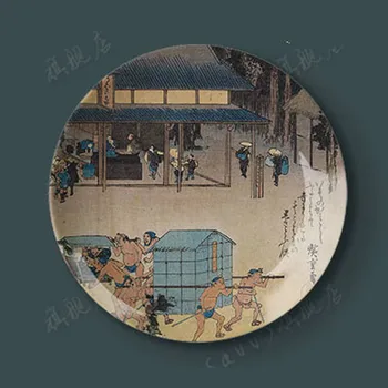 Platus Dekoratyvinių Kabinti Sunkiųjų Sichuan Dainų Diską Ukiyoe Keramikos Disko Vinguriuoti Diskas Kabo Kūrybinė Asmenybė lina