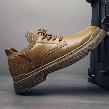 2020 m. žiemos atsitiktinis įrankiai vyriški batai madingų laukinių Martin batai mažai viršų batai Britų stiliaus odiniai batai padidinti