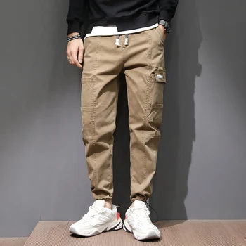 Japonų Stiliaus Mados, Vyrų Džinsai Pločio Kojų Kelnės Palaidi Tinka Didelis Kišenėje Atsitiktinis Krovinių Kelnės Streetwear Dizaineris Hip-Hop Poilsiu