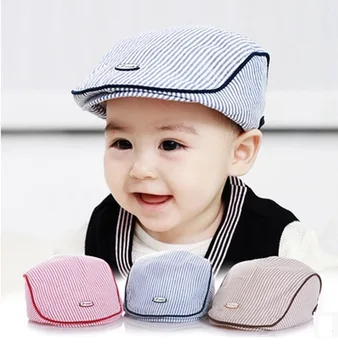 0-2 metų Mados pavasario kūdikių beretė skrybėlę vaikai sonbonnet rausva juoda kava 3 spalvų H-011