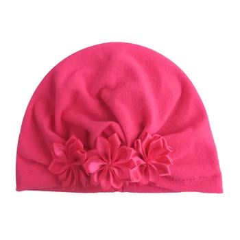 0-2T Naujagimiui Mergina Kūdikių Pavasario Elastinga Adjuestable Minkštas Kvėpuojantis Skrybėlių Mados Gėlių Šiltas Solid Color Kids Beanie Kepurė Hat