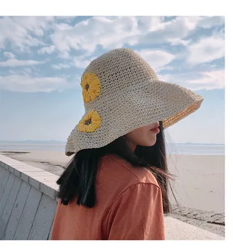 01912-pan368 vasaros rankų darbo popierius, žolės, gėlių galima sulankstyti lady paplūdimio atostogų kibirą bžūp moterų laisvalaikio skrybėlę