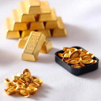 1:12 Miniatiūriniai Lėlių Aukso Plytų Mini Vario Pinigų DollsTransaction Tauriųjų Metalų Aukso Mūrinis Namas Priedai