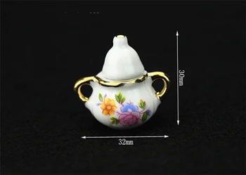 1/12 Miniatiūriniai Lėlių Priedai Mini Keramikos Arbatos Rinkinys Modeliavimas Arbatos Puodelio Plokštės Modelis Žaislai Doll House Dekoro