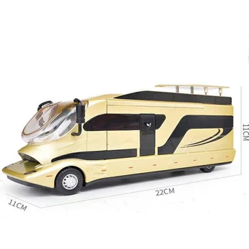 1:32 Autobusas Modelis Lydinio RV Traukti Atgal, garso ir šviesos Atidaryti Duris Atidaryti Stoglangį Automobilį Vaikų Žaislas Automobilio Modelio Papuošalus