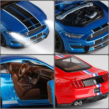 1:32 Mustang Shelby GT350 Lydinio Automobilio Modelį Diecasts & Žaislas Garso Kolekcionuojamų Automobilių Žaislas Gimtadienio proga, Berniukas Nemokamas Pristatymas