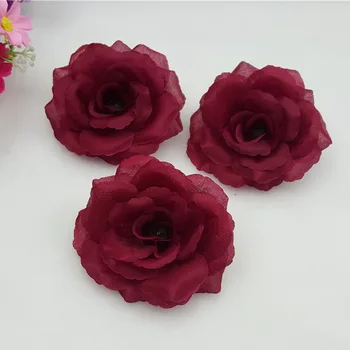 1 gabalas 8cm Raudona rožė gėlių galvos šilko Dirbtinės Gėlės, Vestuvių šalis Dekoro gėlių 