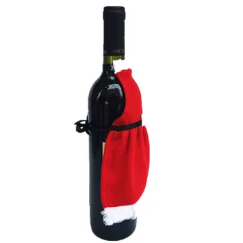 1 Gabalas, Raudonas Vynas Prijuostė Buteliuko Dangtelį Maišeliai Kalėdų Stalo Dekoravimas Namų Dekoracijos Produktas