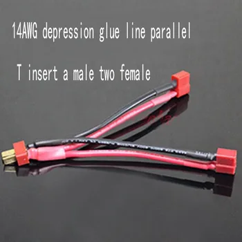 1 T plug Vyrų iki 2 T plug Moterų 14 AWG 100MM Lygiagrečių linijų baterijos Modelis adapterio kabelis