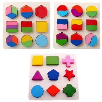 1 VNT 3 Modelius, Vaikams, Kūdikių Mediniai Mokytis Geometrijos Švietimo Žaislas Įspūdį Montessori Ankstyvo Mokymosi