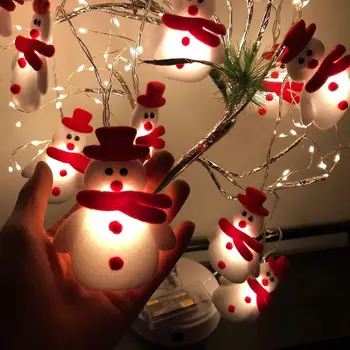 10/20 LED String Žibintai Sniego senį, Kalėdų Eglutė String Pasakų Žibintai Snaigės Kabinti Papuošalų Navidad Gimdymo Naujųjų Metų