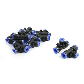 10 Vnt Juodas) Blue (mėlynas 10mm iki 8mm 3 Būdai, T-Formos Bendrą Pneumatinės Stumti Detalės