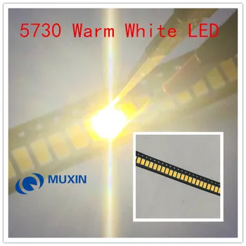 10000pcs/DAUG 5730 LED-white5000+Šiltas white5000 0,5 W 50-55lm 6500K Baltos Šviesos SMD 5630 5730 šviesos diodu (LED) lempos(3.2 v-3.4 v)
