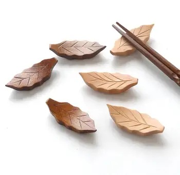 1000pcs/daug Japonų Stiliaus Medžio Stovas Laikiklis Lapų Formos Lazdelės Poilsio Stovo Meno Amatų Lazdelės Laikiklis