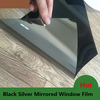 100cmx1000cm Black&silver Veidrodinį Langą Filmas Vienas Būdas Veidrodėlis veidrodėlio Stiklas Lipdukai 39.37
