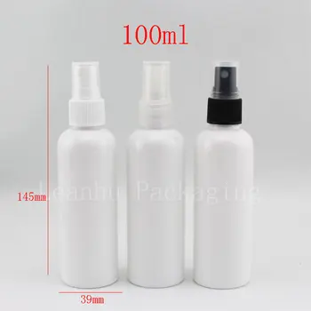 100ml X 50 baltos purškimo tuščių plastikinių kosmetikos buteliukai, 100cc kvepalai rūko purkštuvu siurblio konteinerio,kosmetikos talpyklos butelius