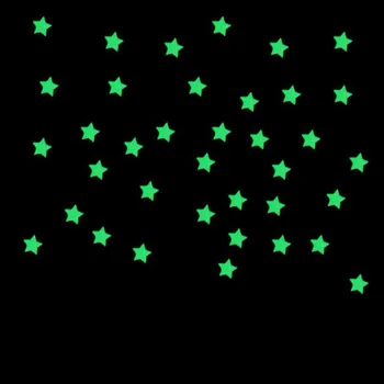 100PC Vaikų, Miegamojo, Fluorescencinis Švytėjimas Tamsoje Žvaigždės Švyti Sienų Lipdukai Žvaigždžių Šviesos šviesos švytėjimas lipduko spalva 40