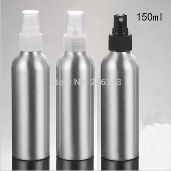 100vnt 150ml Aliuminio butelis metalo butelį su balta/juoda/skaidri rūko purkštuvu siurblys