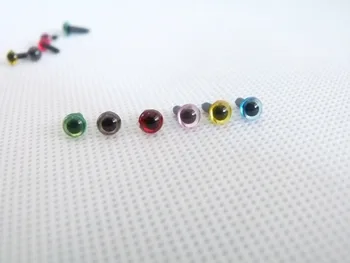 100vnt/daug 4,5 mm sklandžiai kamieninių spalvingas plastiko žaislų akis be plovimo mėlyna/raudona/ruda/geltona/rožinė/žalia/skaidrus parinktis