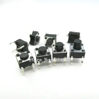 100VNT/Daug 6x6x6MM 4 Pin Lytėjimo Taktiškumas Mygtukas Mikro Jungiklis Tiesiogiai Save-iš Naujo PANIRTI 6*6*6 mm