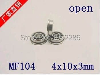 100vnt/daug atvira flanšinis guolių MF104 Miniatiūriniai Rutuliniai Guoliai su Junge 4x10x3 mm