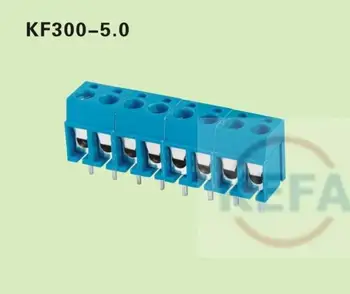 100vnt/daug Varžtas PCB Gnybtų Blokai KF300 KF300R 5.0 mm 300V 16A KF300R-5.0 2P 3P Mėlyna