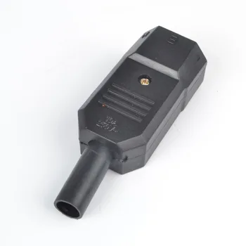 10A 250V Juodas IEC C13 Male Plug Rewirable Maitinimo lizdas 3 pin ac Lizdas
