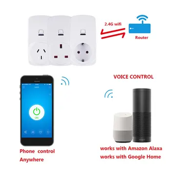 10A Wifi Bevielio ryšio Smart Lizdas Smart Plug Wifi Lizdo Tianmao Genie už Alexa, Google Namo IFTTT EWelink