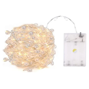 10M Fairy Pearl LED Styginių Šviesos Romantiška Dekoratyvinis 100LEDs Girliandą Vestuves Vario Viela, LED String Atostogų Šalis, Deco