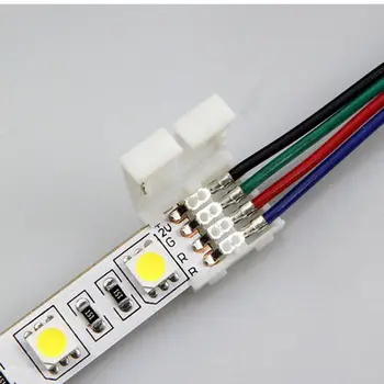 10mm 4-Pin jungiantis kampas 4pin RGB Jungtis PCB Plokštę 10mm 3528 SMD 5050 RGB LED Šviesos Juostelės