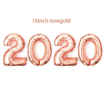 10vnt 18inch 2020 laimingų naujųjų metų folija heliun balionai 2020 Skaičius Naujųjų Metų Šventė tiekėjas apdailos balionu, juoda, aukso